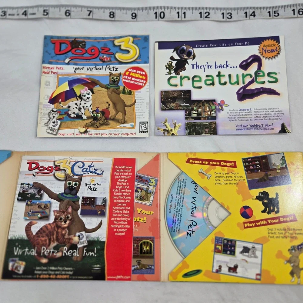 Dogz Catz Petz PC Game Lot Vintage 1995 1998 PF Magic Virtual Pet Retro CD-ROM